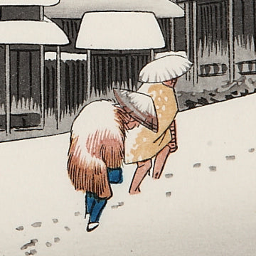 蒲原 夜ノ雪(特大版 ガラス額装)