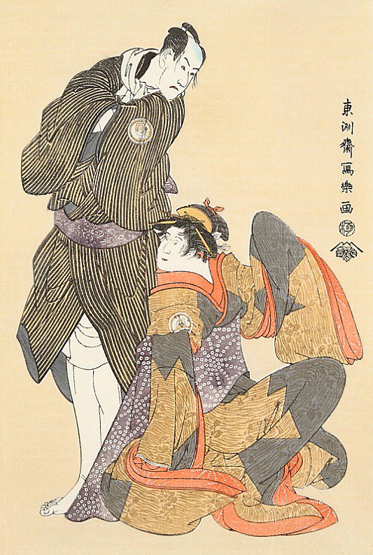 三世坂東彦三郎の帯屋長右衛門 四世岩井半四郎の信濃屋お半