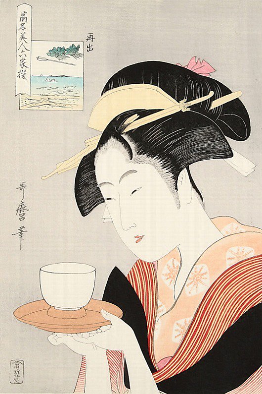 高名美人六歌撰 難波屋 おきた