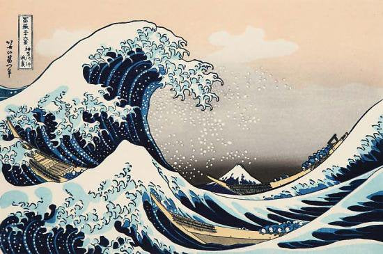神奈川沖波裏(特大版 ガラス額装)